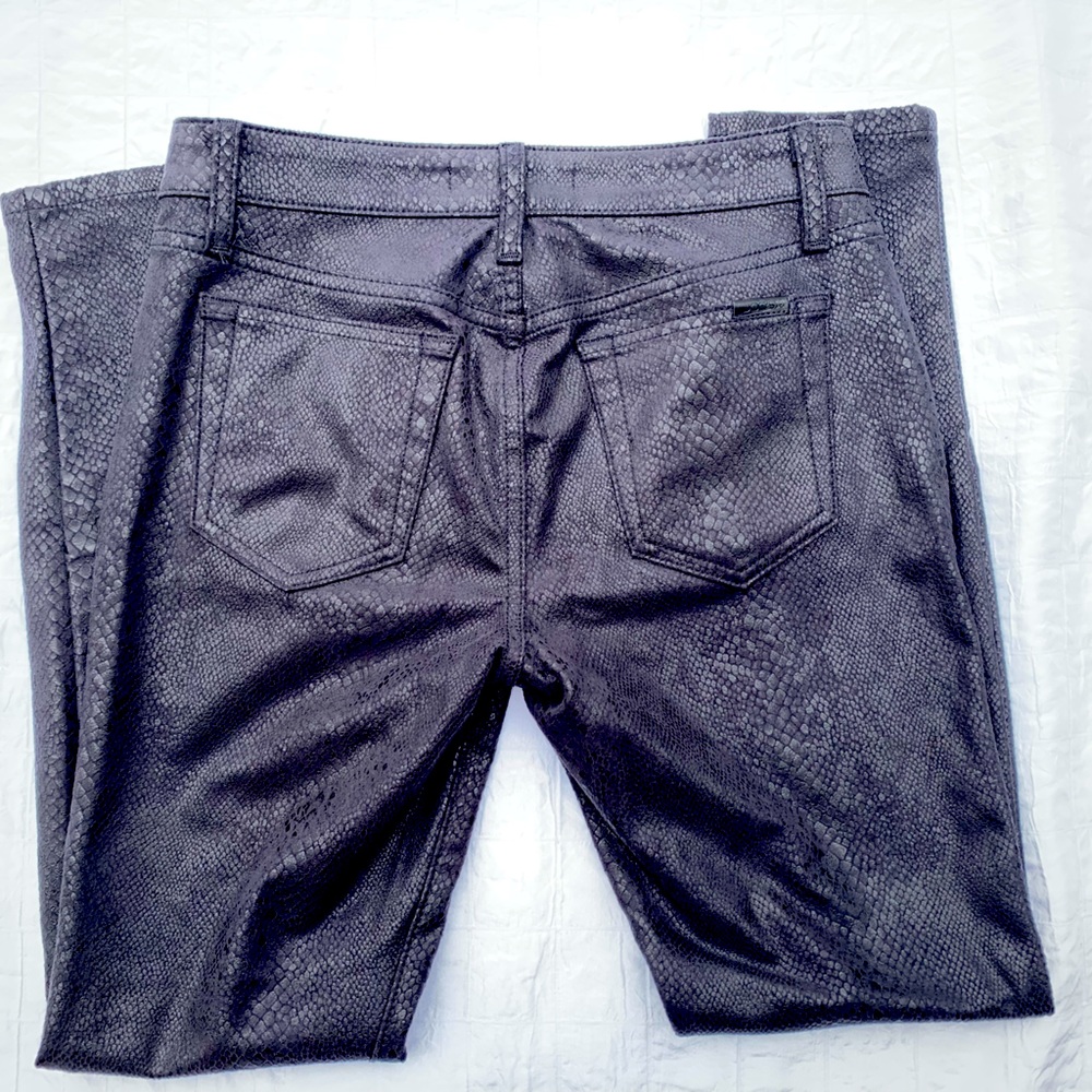 Joe's Jeans Women 28 Black Snake Skin Skinny Ankle Pants Shiny Stretch